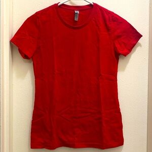 Next Level Boyfriend Fit Plain Bright Red T-Shirt in Womens Size Small